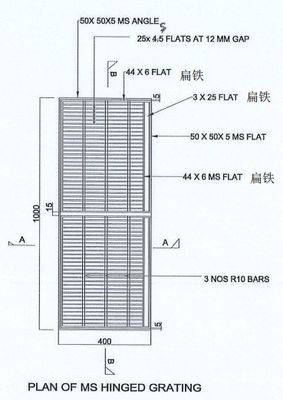 De Ganggratings van het precisieroestvrije staal Vlak Staal Ruimte 10 Mm of 11 Mm en 12mm