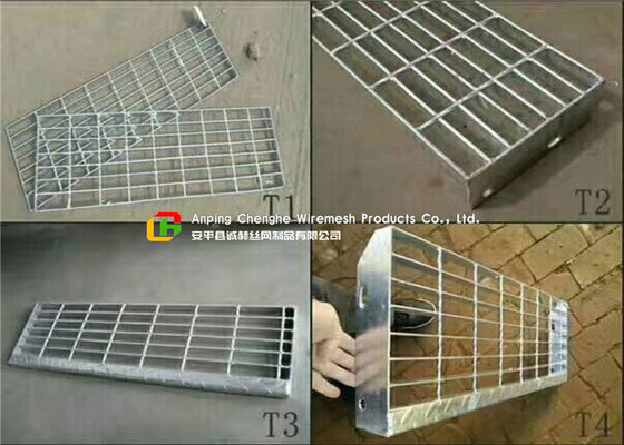 High Strength Steel Bar Grating Treads Fine Appearance For Chemical Factory